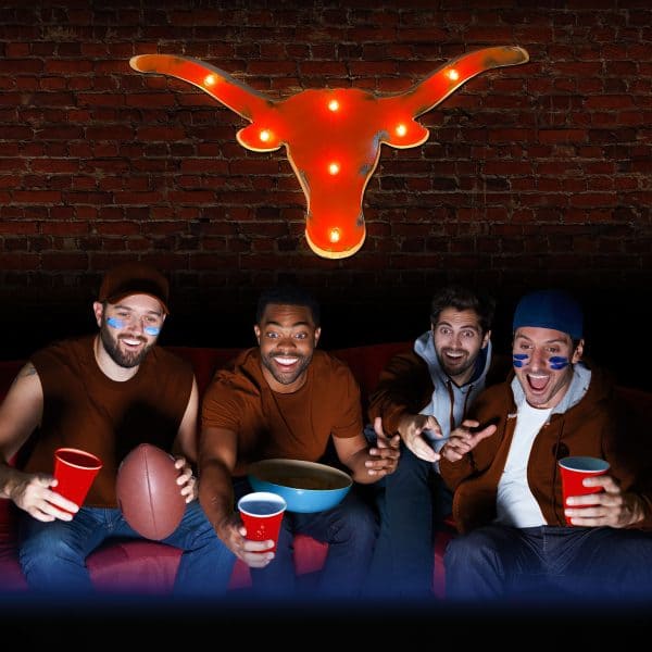 Texas Longhorns Logo Lighted Recycled Metal Sign 1