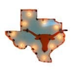 Texas Longhorns on Map Logo Lighted Recycled Metal Sign 5 Texas Longhorns on Map Logo Lighted Recycled Metal Sign