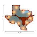 Texas Longhorns on Map Logo Lighted Recycled Metal Sign 6 Texas Longhorns on Map Logo Lighted Recycled Metal Sign