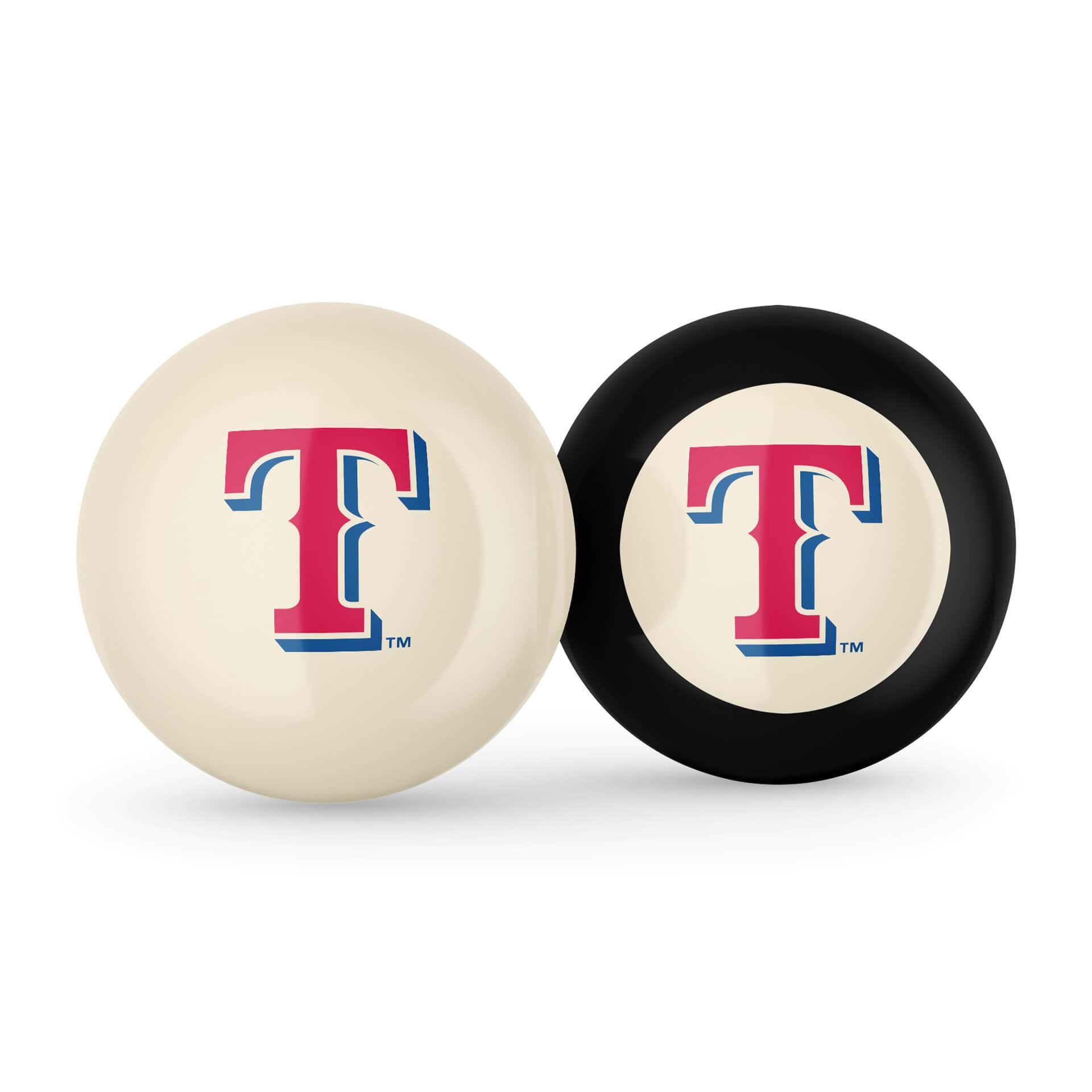 Texas Rangers MLB Logo Cue Ball and 8 Ball 3 Texas Rangers MLB Logo Cue Ball and 8 Ball - Image 3