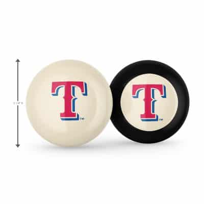Texas Rangers MLB Logo Cue Ball and 8 Ball