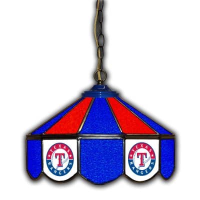 Texas Rangers Stained Glass Pub Light 14 Inch