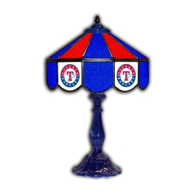 Texas Rangers Tiffany Style 21 Inch Glass Table Lamp