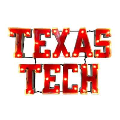 Texas Tech Lighted Recycled Metal Sign
