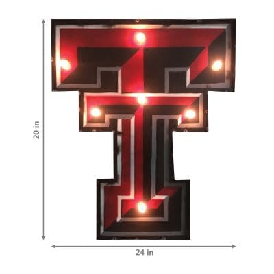 Texas Tech Logo Lighted Recycled Metal Sign
