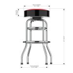 Texas Tech University Logo Chrome Bar Stool