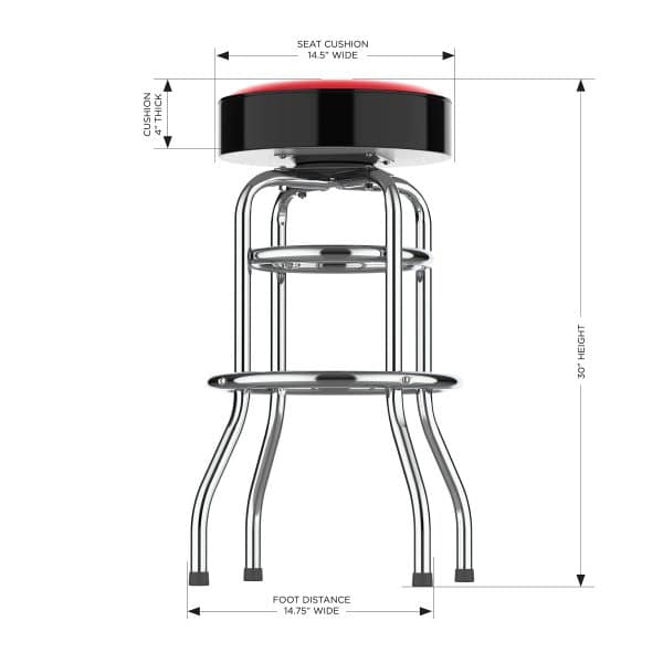 Texas Tech University Logo Chrome Bar Stool 3