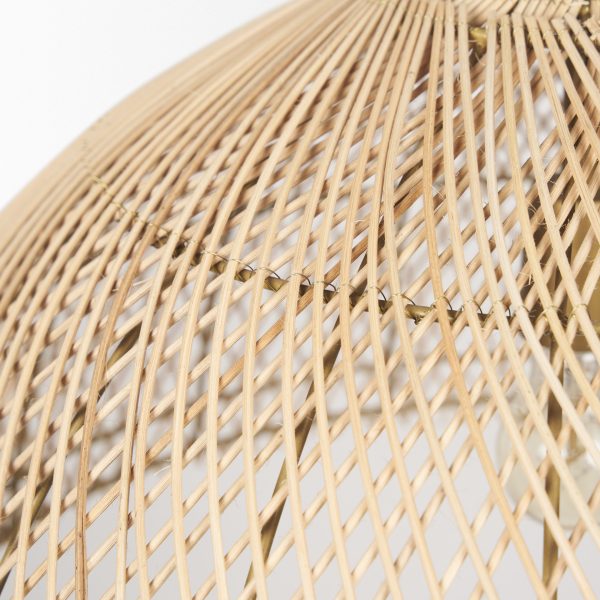 Thad 1 Light Natural Woven Rattan Dome Pendant 6