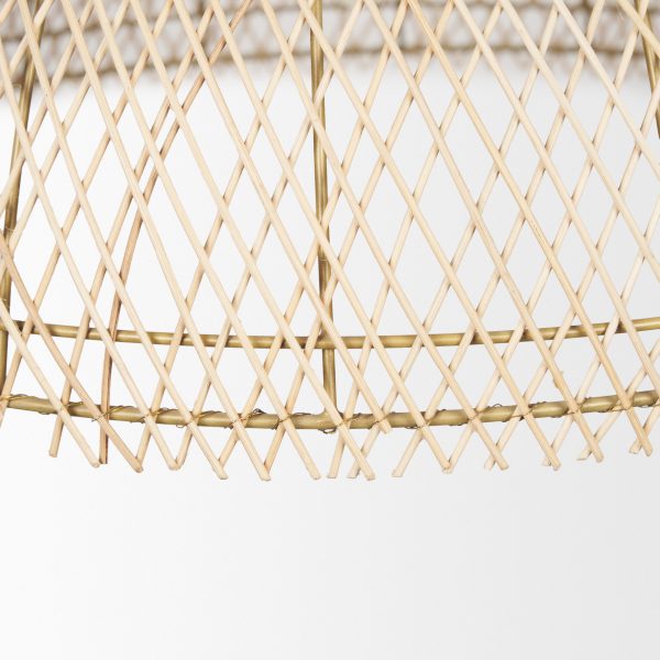 Thad 1 Light Natural Woven Rattan Dome Pendant 8
