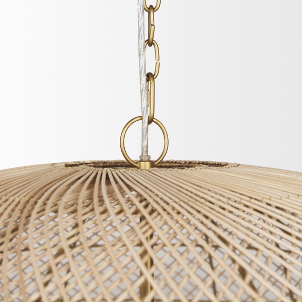 Thad 4 Light Natural Woven Rattan Dome Chandelier 5