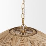 Thad 4-Light Natural Woven Rattan Foyer Chandelier