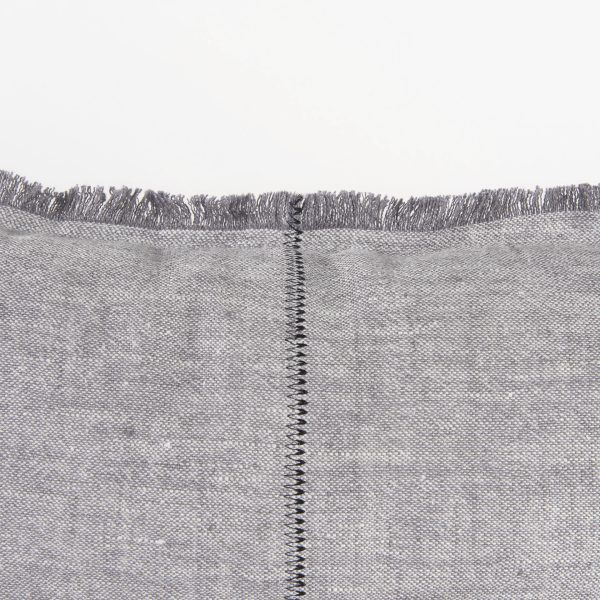 Thais 13L x 21W Gray Fabric Fringed Decorative Pillow Cover 10
