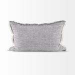 Thais 13L x 21W Gray Fabric Fringed Decorative Pillow Cover