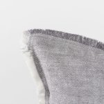 Thais 13L x 21W Gray Fabric Fringed Decorative Pillow Cover