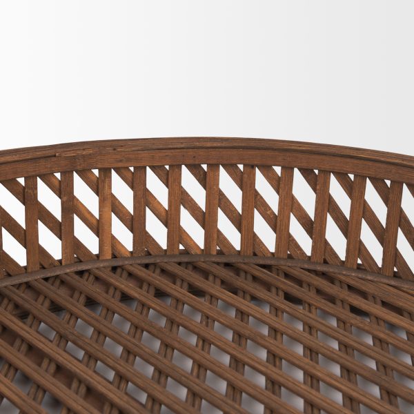 Thala Medium Brown Round Wicker Tray Set of 2 3