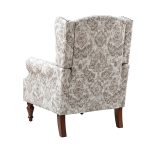 Theodor Beige Floral Wingback Nailhead Accent Chair 8 Theodor Beige Floral Wingback Nailhead Accent Chair
