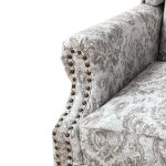 Theodor Beige Floral Wingback Nailhead Accent Chair 10 Theodor Beige Floral Wingback Nailhead Accent Chair