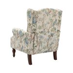 Theodor Floral Wingback Accent Chair Nailhead Trim