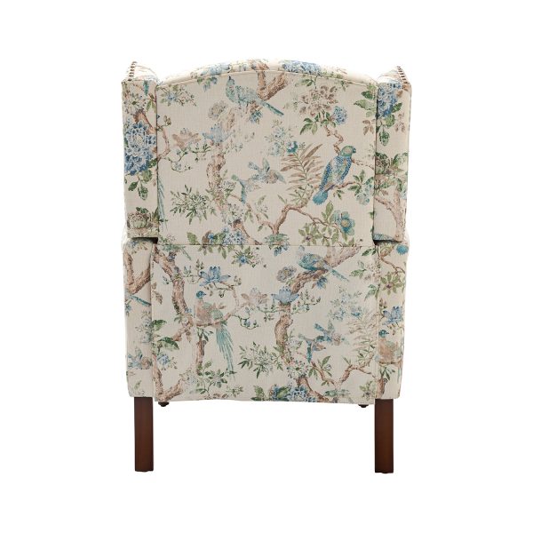Theodor Floral Wingback Accent Chair Nailhead Trim 3