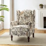 Theodor Green Floral Wingback Nailhead Accent Chair 6 Theodor Green Floral Wingback Nailhead Accent Chair