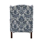Theodor Navy Floral Wingback Accent Chair Copper Nailhead Trim 9 Theodor Navy Floral Wingback Accent Chair Copper Nailhead Trim