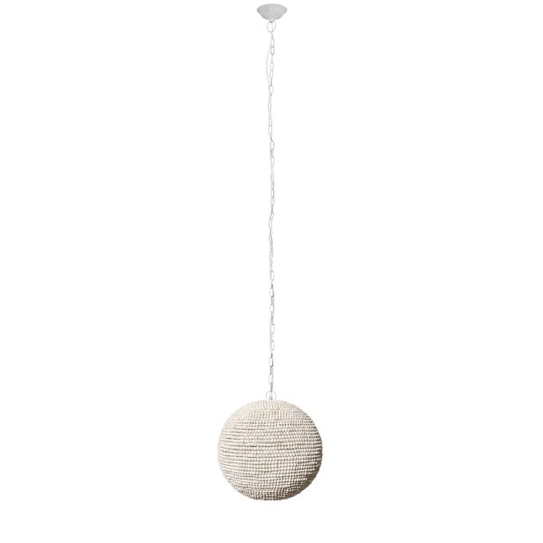 Theta 15.5x14.5 White Washed Wood Beaded Pendant Light 3