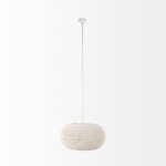Theta 30.0 L x 30.0 W x 15.0 H White-Washed Beaded Chandelier