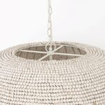 Theta 30.0 L x 30.0 W x 15.0 H White-Washed Beaded Chandelier