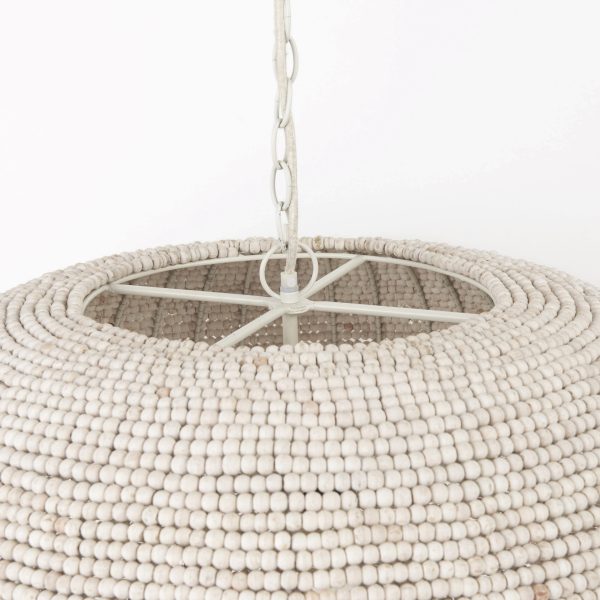 Theta 30.0 L x 30.0 W x 15.0 H White Washed Beaded Chandelier 5