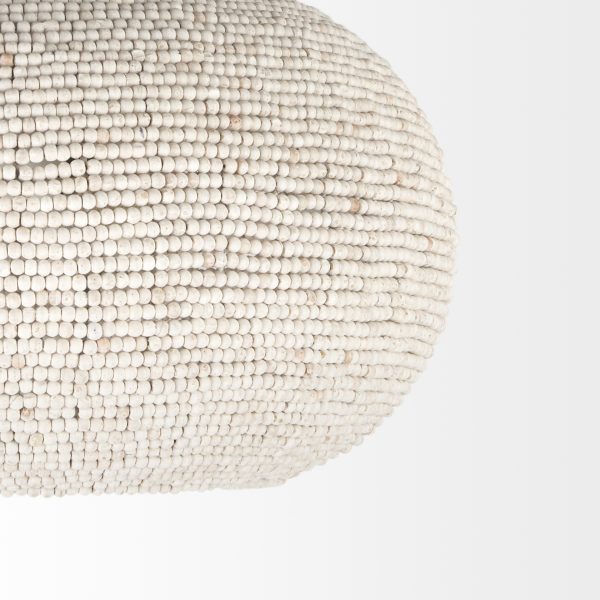 Theta 30.0 L x 30.0 W x 15.0 H White Washed Beaded Chandelier 6