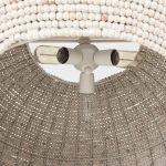 Theta 30.0 L x 30.0 W x 15.0 H White-Washed Beaded Chandelier
