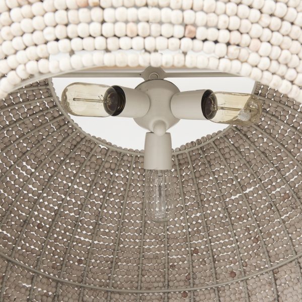 Theta 30.0 L x 30.0 W x 15.0 H White Washed Beaded Chandelier 8