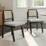 Timo Black Rattan Backrest Modern Dining Chair