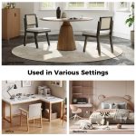 Timo Black Rattan Backrest Modern Dining Chair