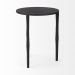 Timothy 16.0L x 16.0W X 20.0H Ebony Black Iron Side Table