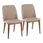 Tintori Brown Fabric Contemporary Dining Accent Chairs (Set of 2) 11 Tintori Brown Fabric Contemporary Dining Accent Chairs (Set of 2)