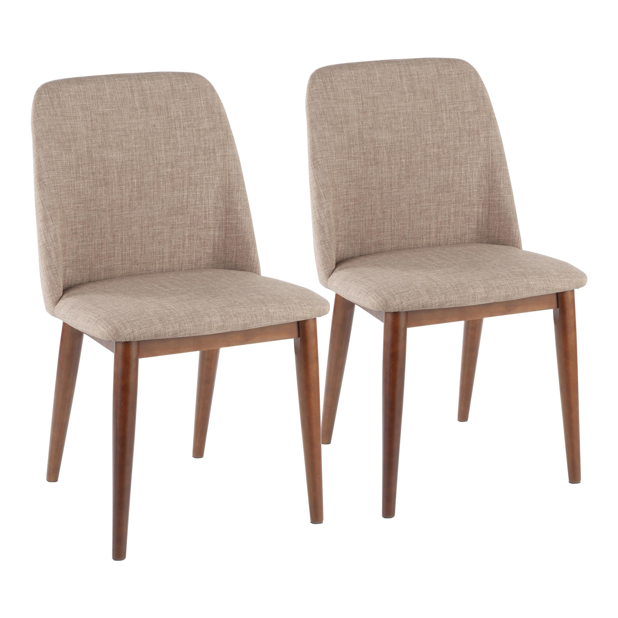 Tintori Brown Fabric Contemporary Dining Accent Chairs (Set of 2) 2 Tintori Brown Fabric Contemporary Dining Accent Chairs (Set of 2) - Image 2