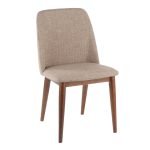 Tintori Brown Fabric Contemporary Dining Accent Chairs (Set of 2) 12 Tintori Brown Fabric Contemporary Dining Accent Chairs (Set of 2)