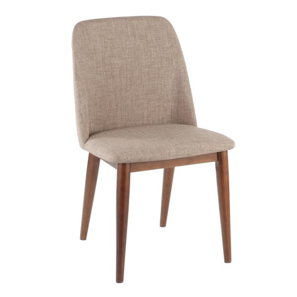 Tintori Brown Fabric Contemporary Dining Accent Chairs Set of 2 2