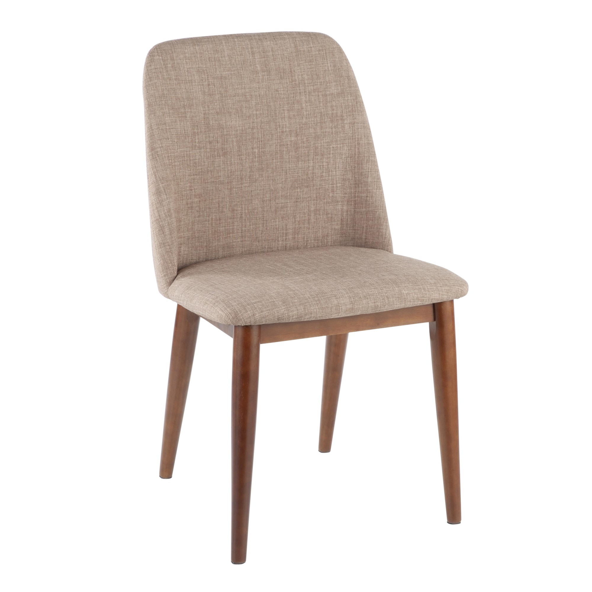 Tintori Brown Fabric Contemporary Dining Accent Chairs (Set of 2) 3 Tintori Brown Fabric Contemporary Dining Accent Chairs (Set of 2) - Image 3