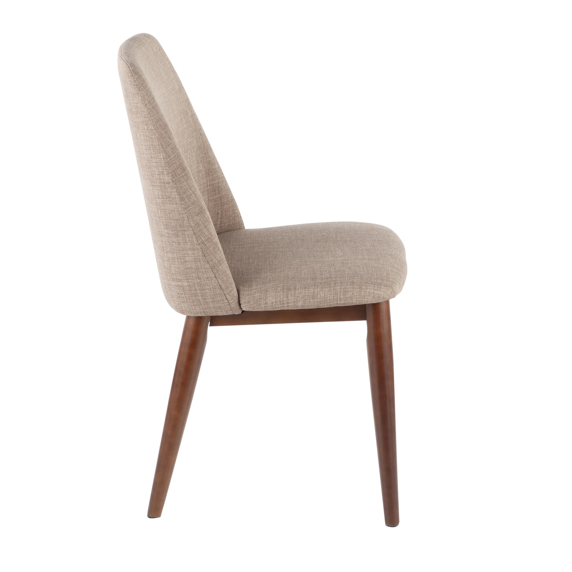 Tintori Brown Fabric Contemporary Dining Accent Chairs (Set of 2) 4 Tintori Brown Fabric Contemporary Dining Accent Chairs (Set of 2) - Image 4