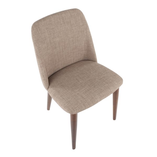 Tintori Brown Fabric Contemporary Dining Accent Chairs Set of 2 7