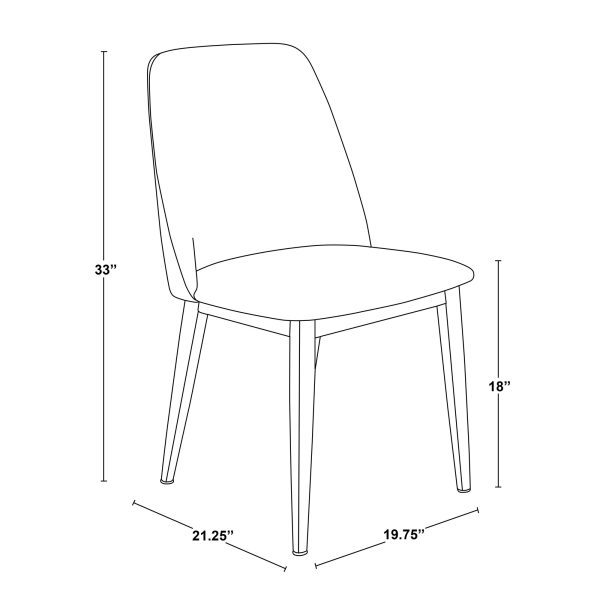 Tintori Charcoal Contemporary Fabric Dining Chairs Set of 2 10