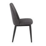 Tintori Charcoal Contemporary Fabric Dining Chairs (Set of 2)