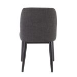 Tintori Charcoal Contemporary Fabric Dining Chairs (Set of 2)