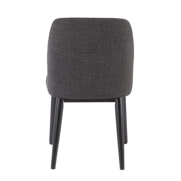 Tintori Charcoal Contemporary Fabric Dining Chairs Set of 2 7