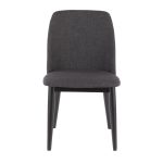 Tintori Charcoal Contemporary Fabric Dining Chairs (Set of 2)