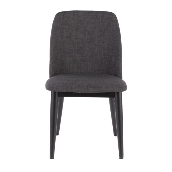 Tintori Charcoal Contemporary Fabric Dining Chairs Set of 2 8