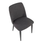 Tintori Charcoal Contemporary Fabric Dining Chairs (Set of 2)