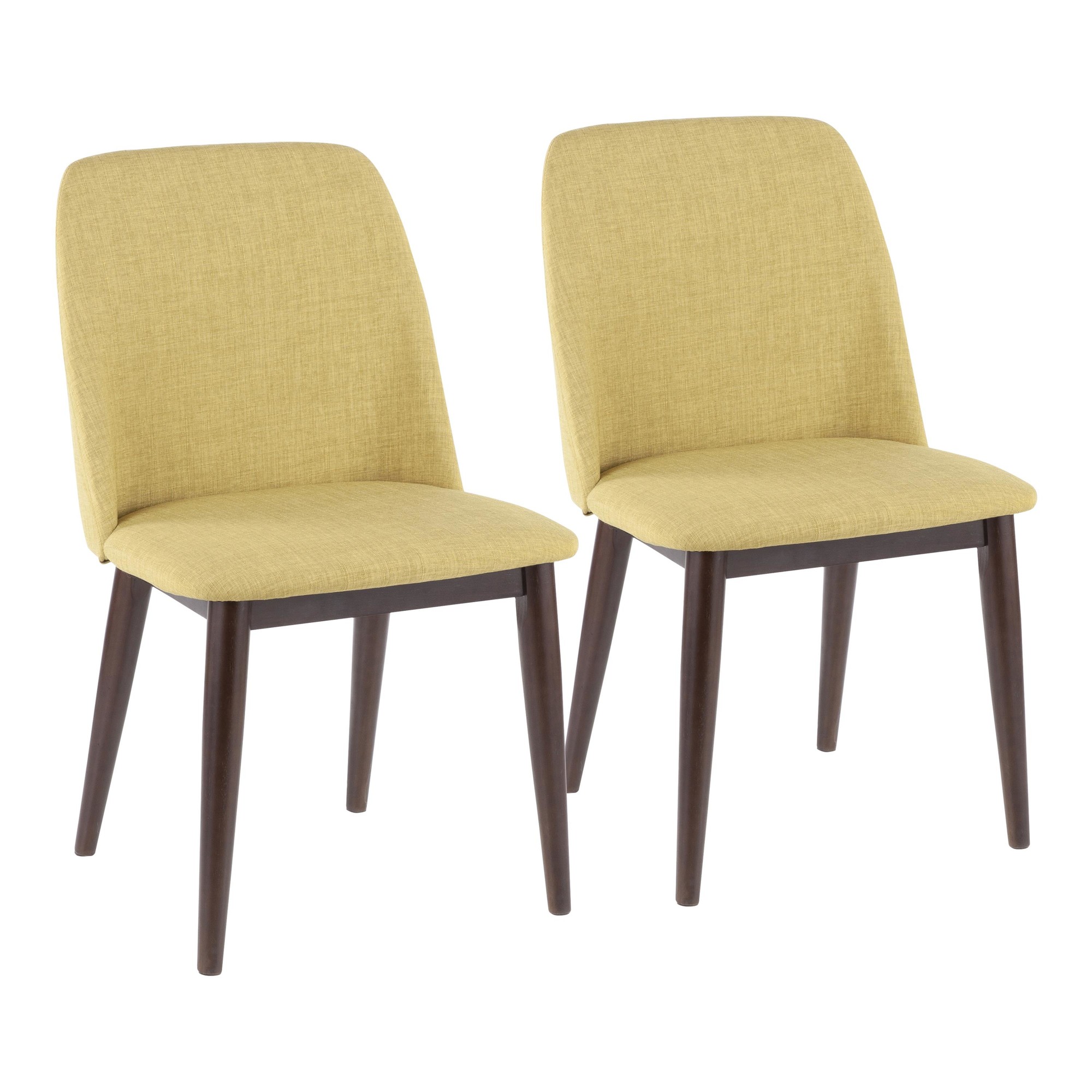 Tintori Green Fabric Contemporary Dining Chairs (Set of 2) 2 Tintori Green Fabric Contemporary Dining Chairs (Set of 2) - Image 2